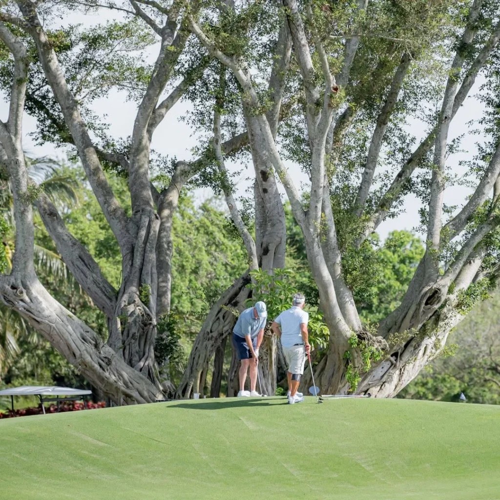 Golfers on the championship golf course at BallenIsles Country Club in Palm Beach Gardens