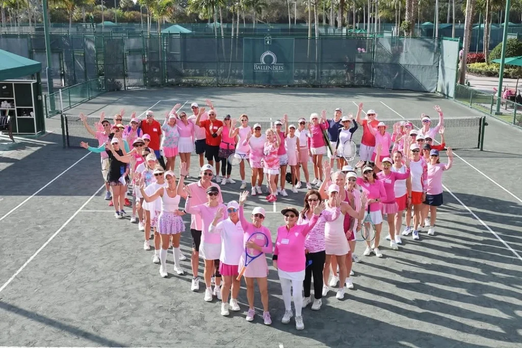 Members attending a tennis social event at BallenIsles Country Club in Palm Beach Gardens