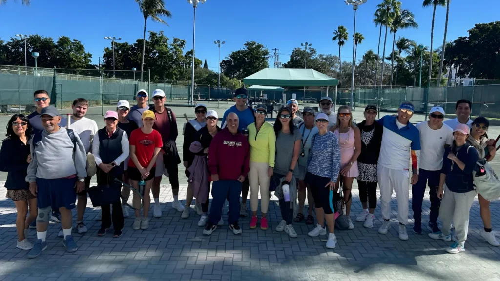 Community tennis players gathered at Delray Beach Tennis Center in Delray Beach Florida
