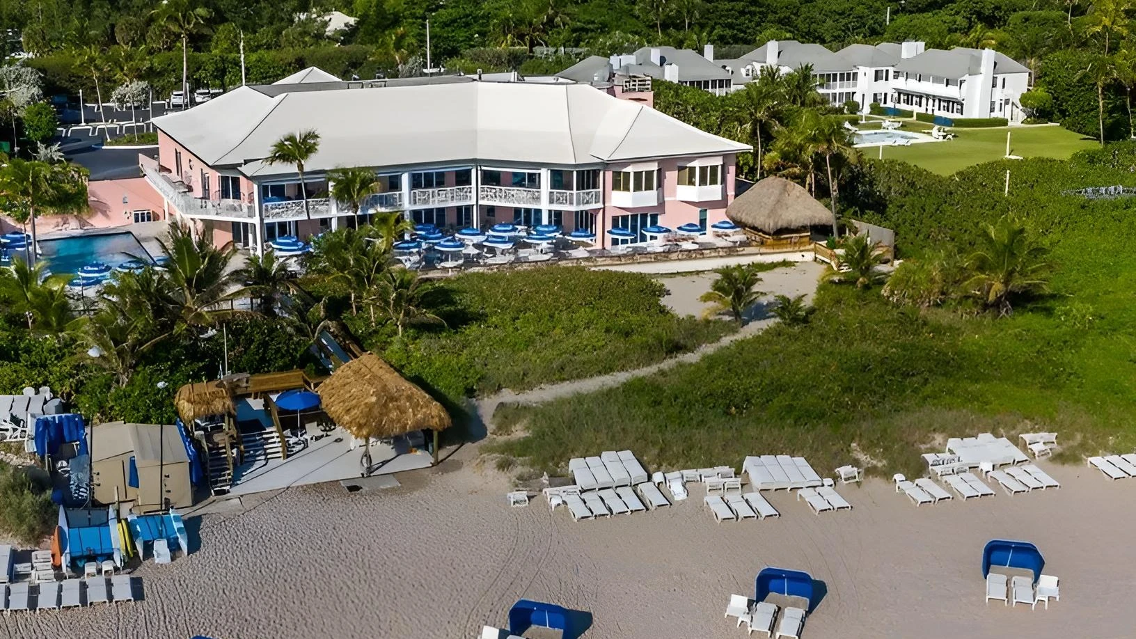 Aerial view of the Har-Tru tennis courts at Gulf Stream Bath and Tennis Club
