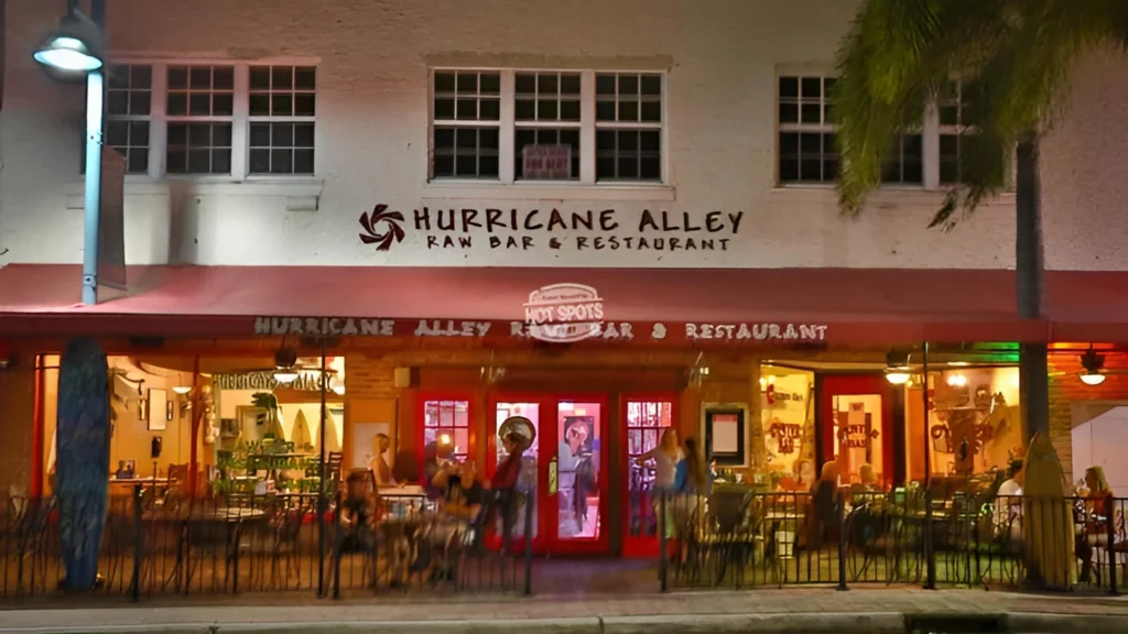 Hurricane Alley waterfront restaurant and dining district in downtown Boynton Beach Florida