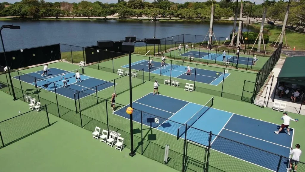 Pickleball courts and players at PGA National Sports & Racquet Club