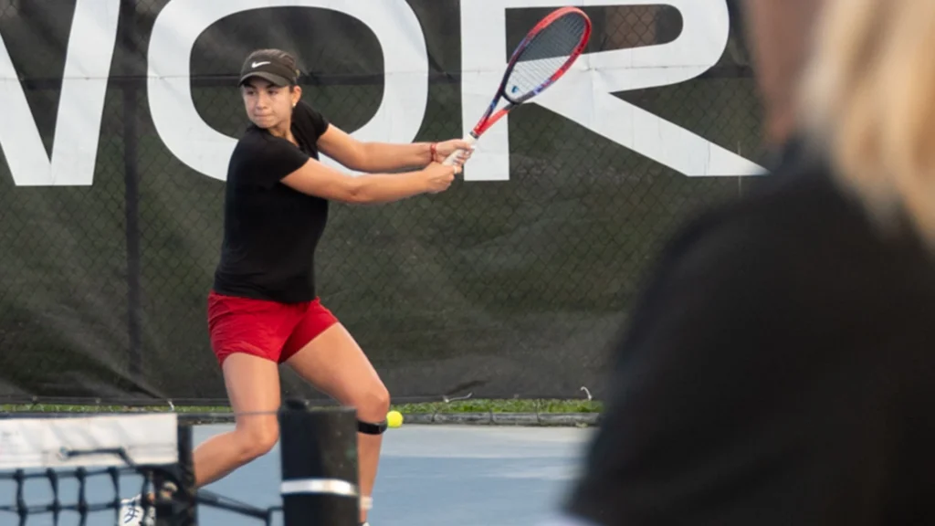 Junior tennis player training at ProWorld Academy in Delray Beach