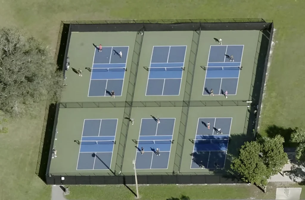 Pickleball courts at South County Regional Park Tennis Center in Boca Raton