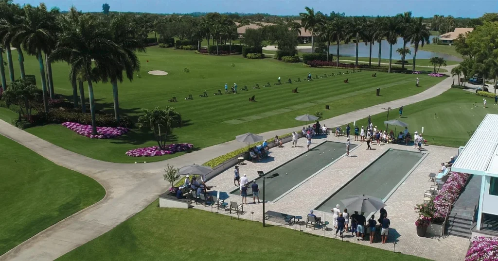 Bocce courts and driving range at Aberdeen Golf & Country Club