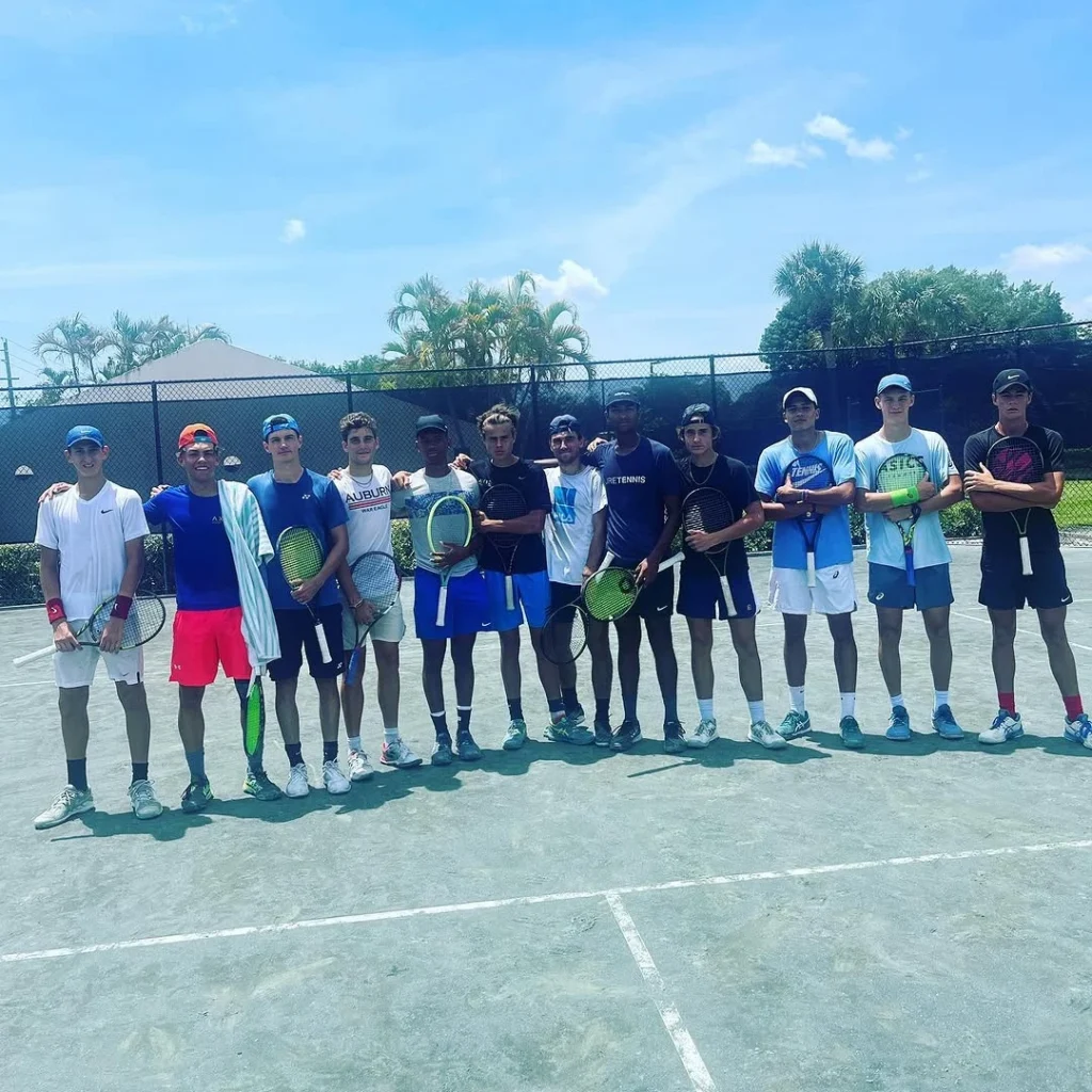 Junior tournament players participating in training at Axis Tennis Academy