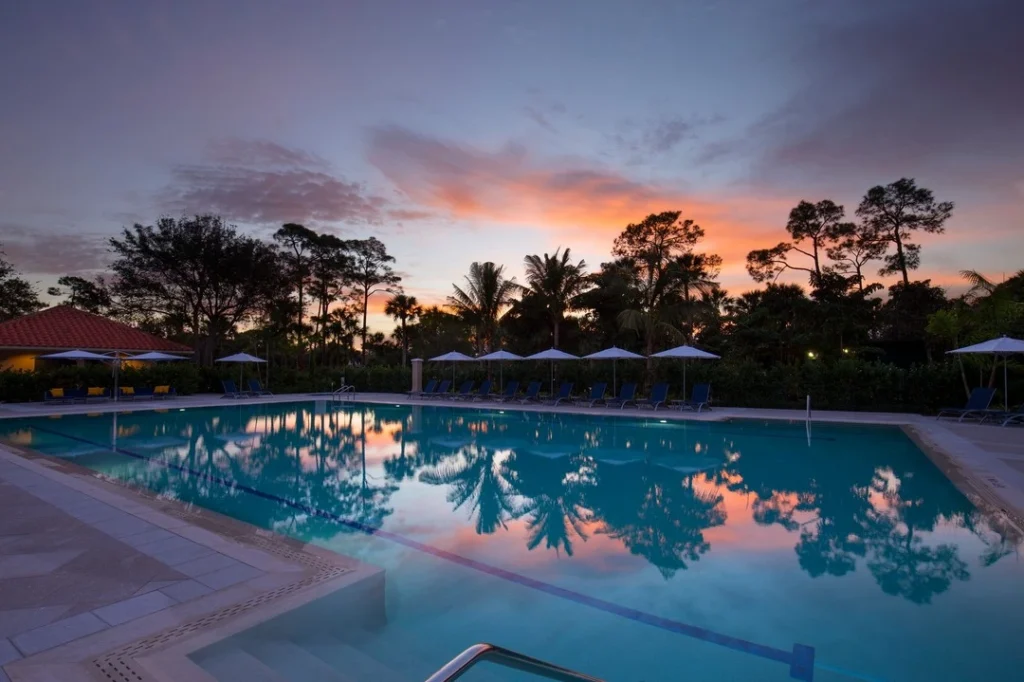 Resort-style swimming pool at Breakers West Country Club in West Palm Beach