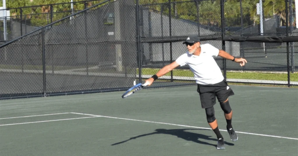 Players competing during the USTA National 50+ Clay Court Championships at Coral Lakes in Boynton Beach
