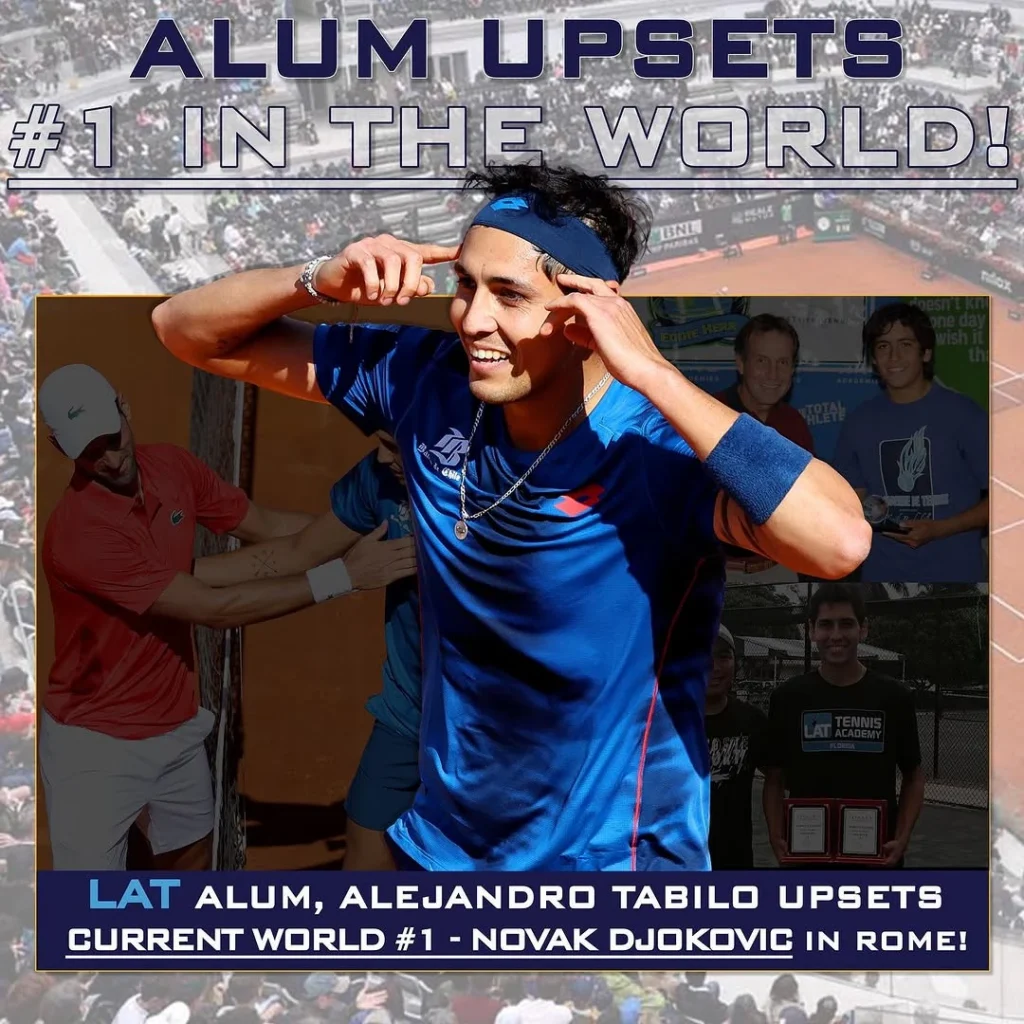 Alejandro Tabilo alumni success story from LAT Tennis Academy professional tennis development program
