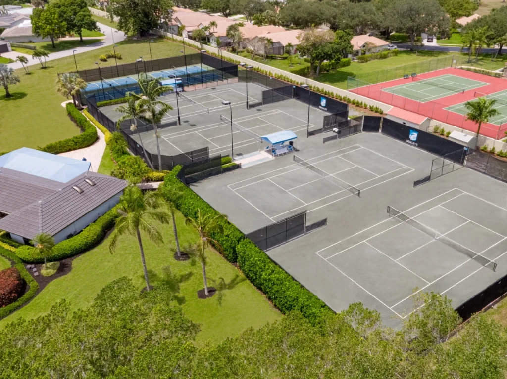 Har-Tru tennis courts at The Seagate Country Club in Delray Beach