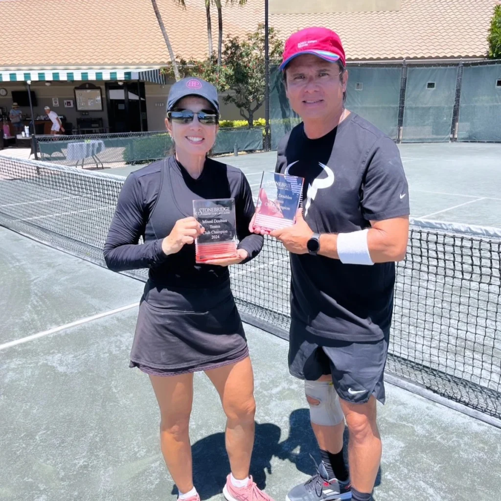 Mixed doubles champions at Stonebridge Country Club tennis tournament in Boca Raton Florida