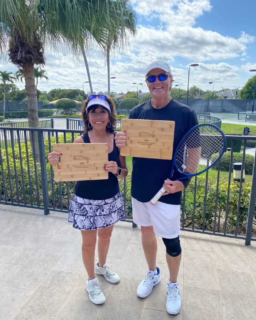 Mixed doubles tennis winners at The Club at Boca Pointe in Boca Raton