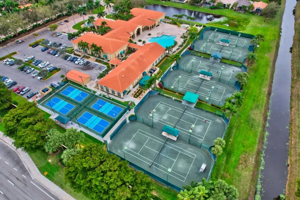 Four dedicated pickleball courts at Cascade Lakes in Boynton Beach.