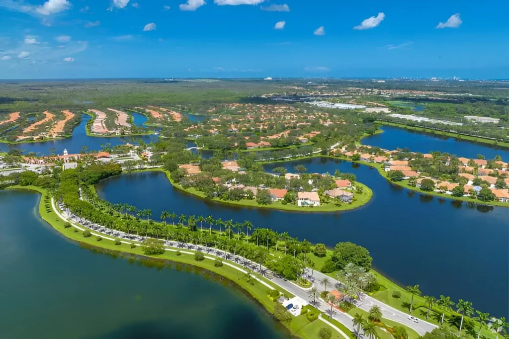 Aerial view of RiverWalk of the Palm Beaches community