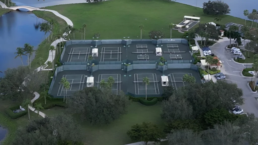 Aerial view of the RiverWalk tennis complex in West Palm Beach