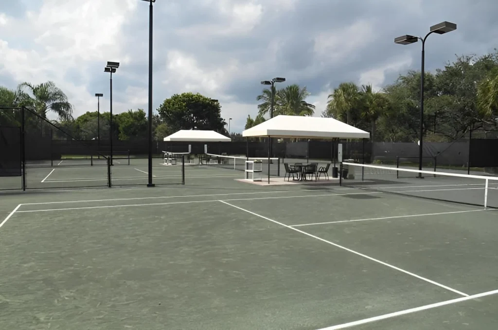 Har-Tru clay tennis courts at Valencia Isles in Boynton Beach.