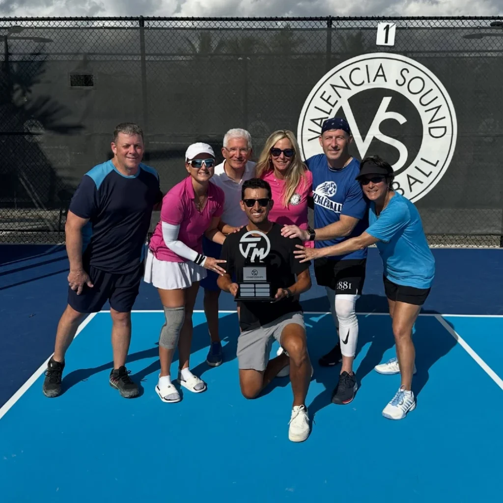 Players during a Valencia Sound pickleball tournament